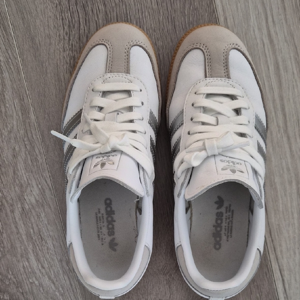 Adidas Samba Classic White and Gray Trainers